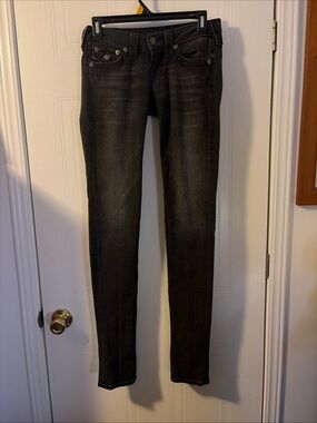 True Religion Ladies Black Skinny Jeans Size 25 World Tour